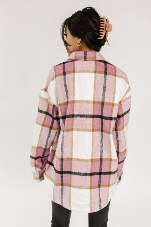On The Verge Plaid Jacket// Pink *RESTOCKED*